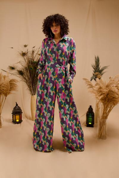 Renkli Dalgalı Tulum