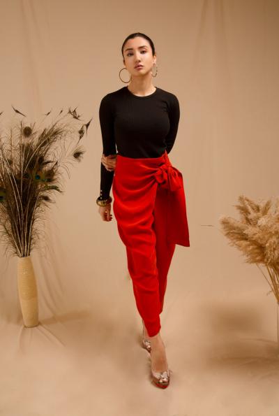 Bağcıklı Kremit Pantolon